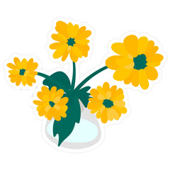 Fresh yellow flowers transparent png