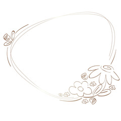 Cute doodle floral wreath transparent png