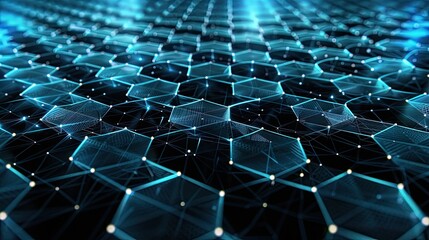 Naklejka premium Futuristic hexagonal grid technology background, illustrating digital connectivity and innovation