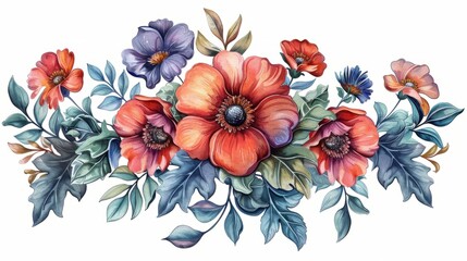 Watercolor floral bouquet illustration