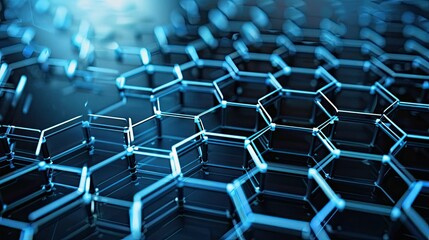 Fototapeta premium Hexagon pattern network technology abstract background, illustrating interconnected digital systems