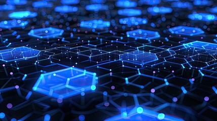 Obraz premium Hexagonal grid network technology abstract background, perfect for modern digital innovations