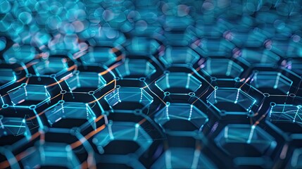 Obraz premium Hexagonal pattern network technology abstract backdrop, symbolizing digital connectivity and networks