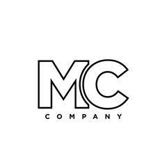 Letter M and C, MC logo design template. Minimal monogram initial based logotype.
