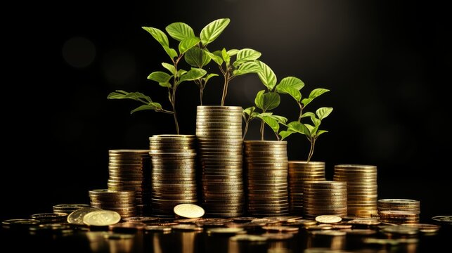 investment financial data profit on growth money diagram background