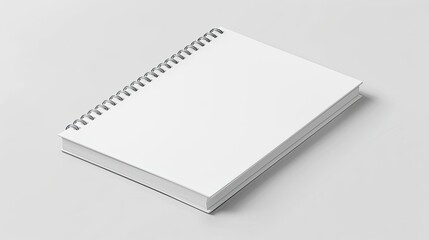 Isolated mockup of a blank closed spiral-bound notepad on white background