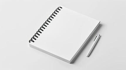 Realistic spiral notepad mockup, closed and blank, isolated on white