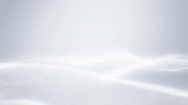Dynamic white-grey wave patterns offering a stylish, minimalistic presentation backdrop. Luxury digital background with glittering particles and soft waves.