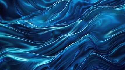 Fototapeta premium Soft and elegant blue neon waves illustration, providing a stylish and tranquil digital backdrop