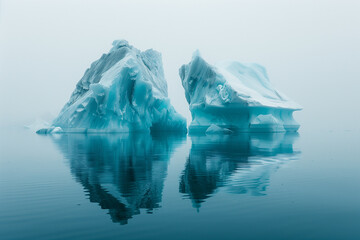 Obraz premium Blue icebergs floating in a glacial lagoon