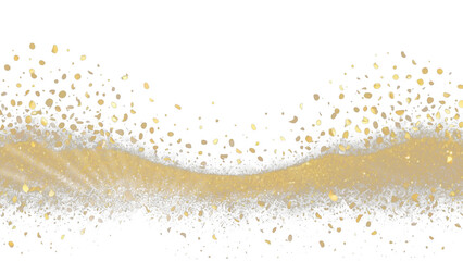 Generative AI. Gold glitter Confetti Texture on Transparent Background
