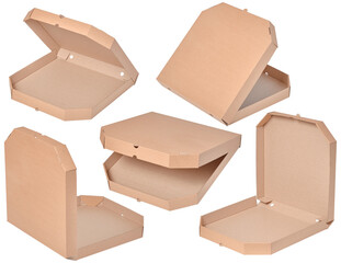 brown pizza box merchandise branding set template