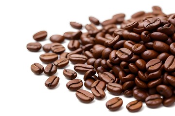 Naklejka premium Coffee Beans: The seeds of the Coffea plant, roasted to make coffee and known for their rich flavors and aromas.
