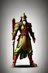 Obraz premium Guan Yu: A revered historical and mythological figure known as the God of War in Chinese culture, celebrated for his loyalty and martial prowess.