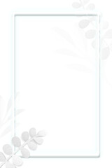 Leaf patterned white neon frame transparent png