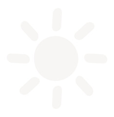 PNG sun icon in white, transparent background