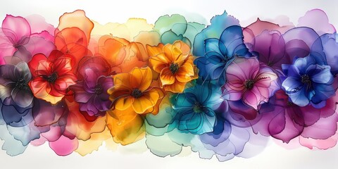 Abstract Floral Rainbow Art