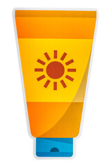 Sunscreen lotion tube icon design sticker