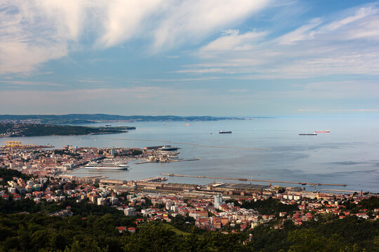 Aerial view of Trieste city