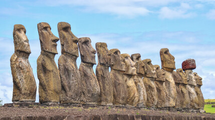 the Ahu Tongariki, Easter island, Chile