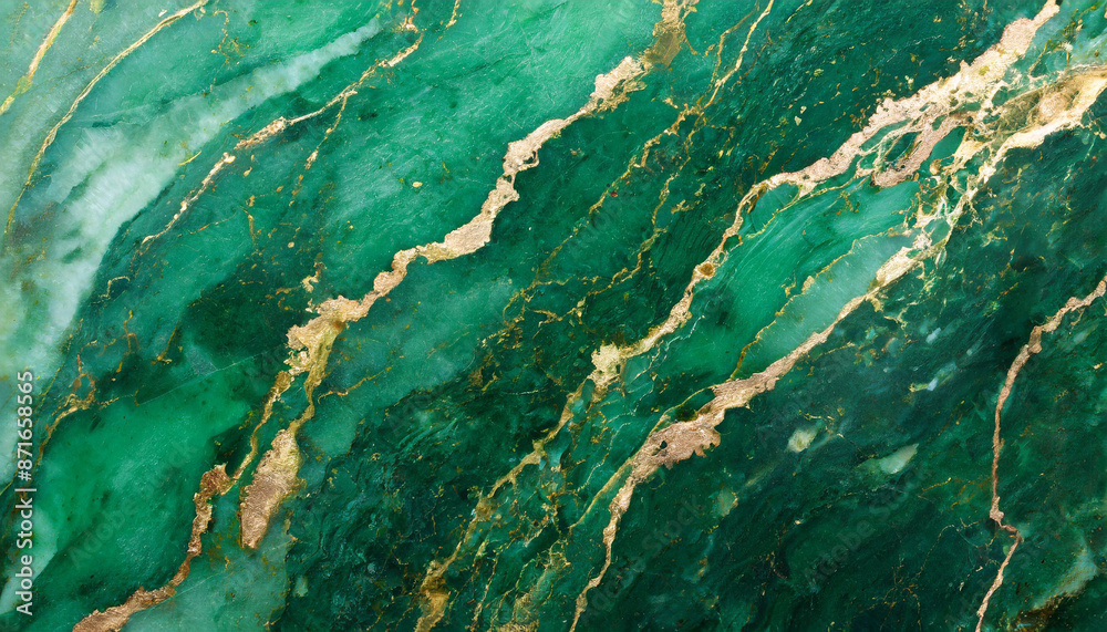 Poster emerald green marble abstract texture, luxury background with copy space