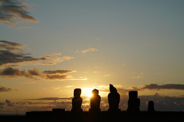 the Ahu Tongariki, Easter island, Chile