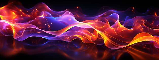  An Abstract Fractal Pattern with Neon Accents, Showcasing a Complex and Intricate Design that Represents Advanced Technology