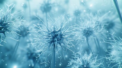 Abstract Blue Neural Network