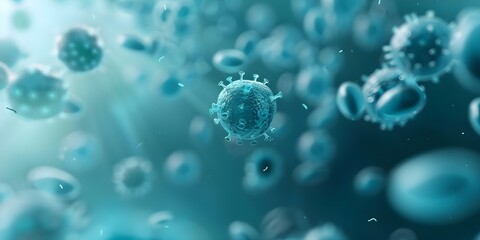 Biotech Enzymes in Sci-Fi A Top-Down View of Their Interaction with Food Particles. Concept Biotech Enzymes, Sci-Fi, Food Particles, Interaction, Top-Down View