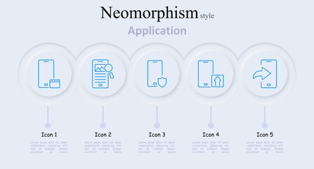 Application set icon. Taking photo, star rating, notification, menu button, puzzle piece, mobile app, alerts, favorites, updates, settings, digital, software, user interface, technology