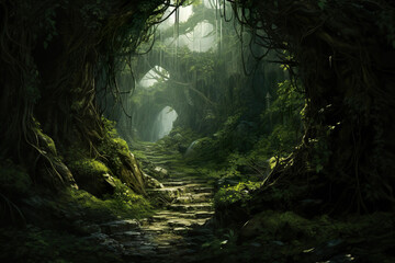 fantasy, forest, thorns, threshold, natanielanian, thicket  Fantasy wallpaper, rpg  landscape