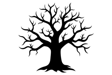 Halloween tree silhouette vector, Silhouette of a dead tree vector illustration