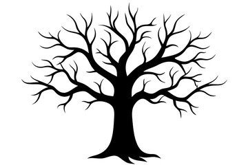 Halloween tree silhouette vector, Silhouette of a dead tree vector illustration