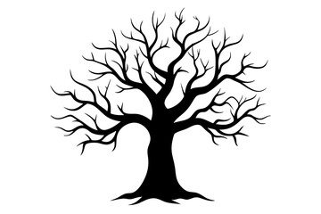Halloween tree silhouette vector, Silhouette of a dead tree vector illustration