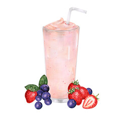 Healthy fruit smoothie png illustration hand drawn