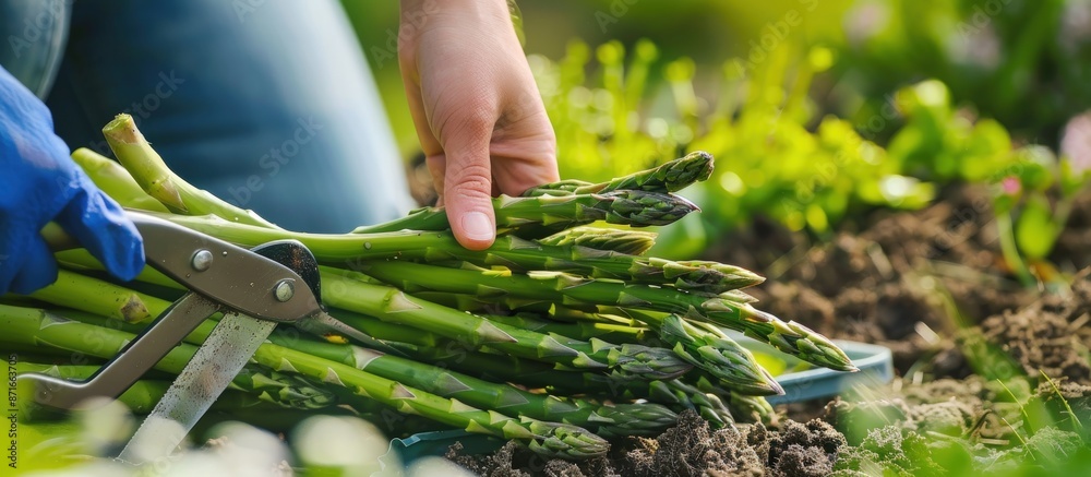 Canvas Prints harvesting fresh asparagus