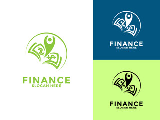 Financial And Accounting logo design with money symbol, financial business logo concepts