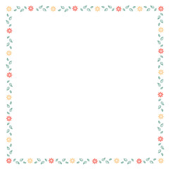 Summer flower frame design element