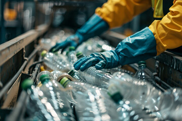 Generative AI, sorting garbage conceptual picture, social responsibility, civil cleaning service