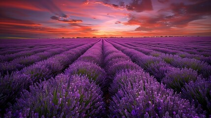 Obraz premium Lavender Field at Sunset