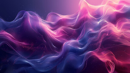 Fototapeta premium Abstract waves of colorful light creating a mesmerizing visual effect in shades of pink, purple, and blue.
