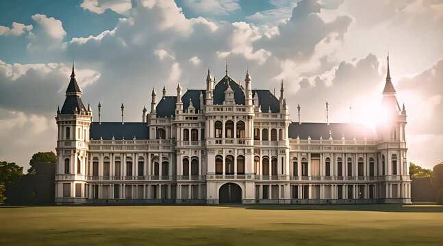 Beautiful palace castle on background