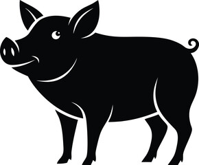 Pig silhouette vector illustration