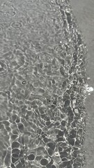 Defocused liquid clear water surface texture with splashes bubbles with copy space. Water waves in sunlight background.	
Trendy summer nature banner. 