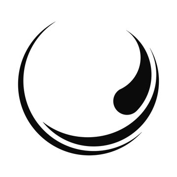 recommend clip art: Wave logo png element frame, circle simple flat graphic in black