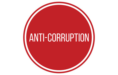 Red Anti-Corruption Rubber Stamp Seal Vector