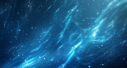 In deep space, a glowing interstellar plasma field can be seen