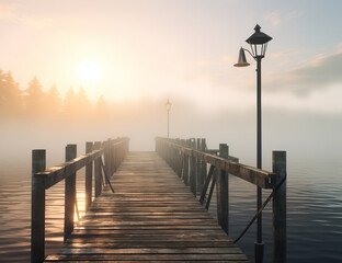 Obraz premium Steamy mysterious seashore ai photography 