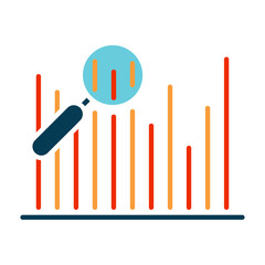 Data analysis line icon. Monitor, graph, data, analysis, statistics, analytics, research, report, trends, information, metrics, performance, chart, visualization, business, finance, market analysis