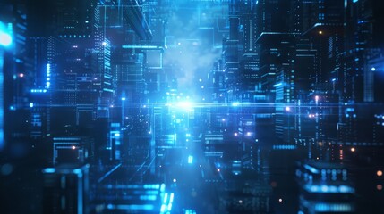 Naklejka premium Digital Abstract Background Concept with Particles and Digital Data Network Connections. High Speed Connection and Data Analysis Technology. 3D rendering.